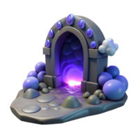 encantado arco 3d render do uma mágico portal png