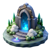 Enchanted Stone Archway Mystical Portal with Glowing Egg png