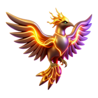 Glowing Phoenix 3D Render of a Mythical Firebird png