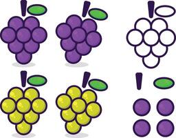 grapes and grapes with different colors and sizes vector