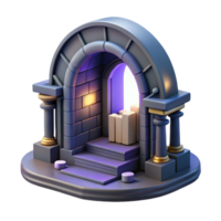 Mysterious Archway 3D Render of an Ancient Gateway png
