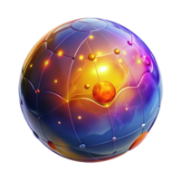 Global Network Visualization Abstract Sphere with Interconnected Nodes and Energy Flow png