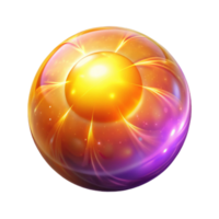 Luminous Orb Abstract Sphere with Inner Glow and Energy Rays png