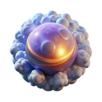 Abstract Cellular Structure 3D Render of a Cell with Internal Components png