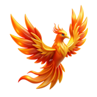 Majestic Phoenix A 3D Render of a Mythical Firebird in Flight png