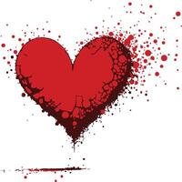 A red heart with splatters on it vector
