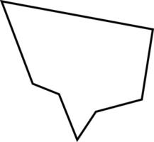 Black outline speech bubble with an angular shape, ideal for modern comic and digital art. Editable frame template, suitable for branding, communication, and typography layouts. illustration vector