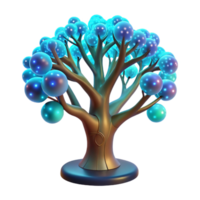 Luminous Orb Tree A 3D Render of Abstract Glowing Flora png