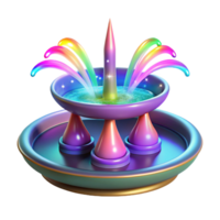 Rainbow Fountain A 3D Render of a Colorful, Magical Water Feature png