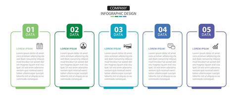 5 data infographics layout template. Illustration business abstract background. vector