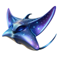 Cosmic Ray 3D Render of a Bioluminescent Stingray png