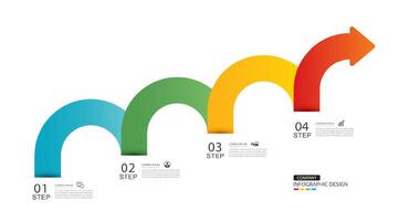 Infographic arrow symbol timeline business steps to success. vector