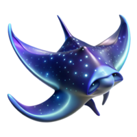 Luminous Aquatic Creature 3D Render of a Bio luminescent Ray png