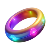 Luminous Ring Abstract 3D Render of a Colorful, Glowing Torus png