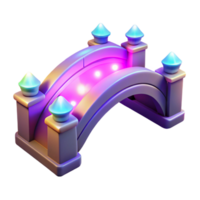 Luminous Arch Bridge 3D Render of Fantasy Architecture with LED Lights png