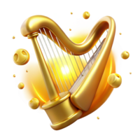 Golden Harp A Symphony of Strings and Sparkling Rewards png