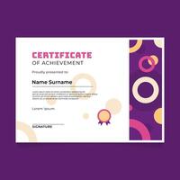 Certificate Template Design with Circular Abstract Graphic Theme vector