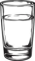 Glass of water icon in black outline style. vector