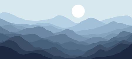 Mountain colors, translucent waves, sunset, abstract glass shapes, modern background, mountain color gradations vector