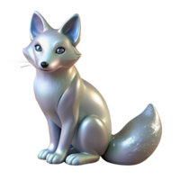 Arctic Fox 3D Model Realistic Digital Render of a Sitting Fox png