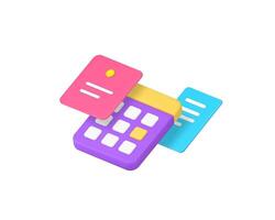 Calendar reminder deadline urgency data with notes 3d icon realistic illustration vector