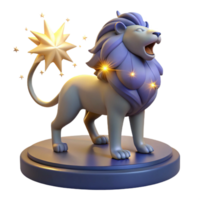 Majestic 3D Render of a Lion with Starry Tail png