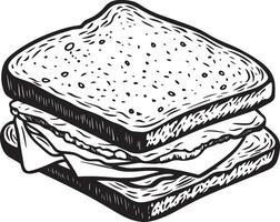 Minimalist black outline of a sandwich in format vector