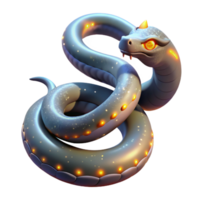 Glowing Cosmic Serpent 3D Render of a Mythical Creature png