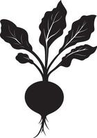 Minimalist black silhouette of a beetroot in format vector
