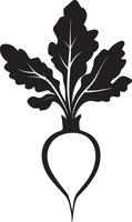 Minimalist black icon of a radish in format vector