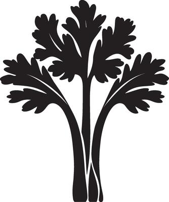 Black illustration of a celery icon