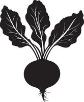 Black illustration of a simple beetroot silhouette vector