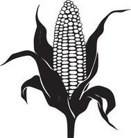 Minimalist black silhouette of corn in format vector