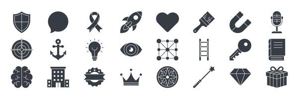 Various icons for various types of weapons vector