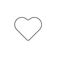 Heart icon line illustration on white background vector