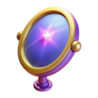 Glowing Orb A 3D Render of a Magical, Purple and Gold Mirror png