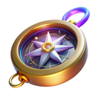 Golden Compass A 3D Render of a Celestial Navigation Tool png
