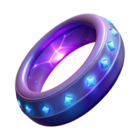 Glowing Ring with Embedded Gems and Cosmic Energy png