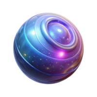 cósmico esfera uma 3d render do uma futurista esfera com brilhando nebulosa png