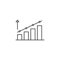 A line icon of a graph going up vector