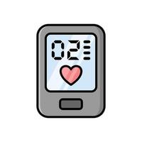 Blood Oxygen and Pulse Rate Monitoring with Digital Oximeter Device vector