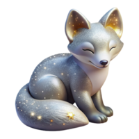 Celestial Fox A 3D Render of a Sparkling, Starry Creature png