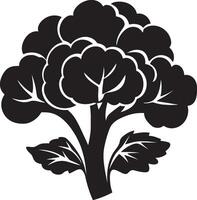 Black illustration of a cauliflower icon vector