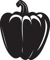 Minimalist black silhouette of bell pepper in format vector