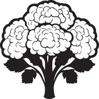 Minimalist black icon of cauliflower in format vector