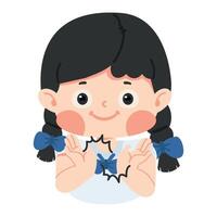 Cute studemt is clapping hands vector