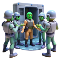 Alien Prisoner Interrogation 3D Render of a Sci Fi Detention Scene png
