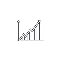 A line drawing of a graph going up vector