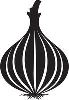 Minimalist black icon of onion in format vector