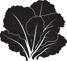Minimalist black silhouette of lettuce in format vector